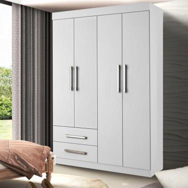 Imagem de Guarda Roupa Solteiro 4 Portas 2 Gavetas Madri Minastex Branco