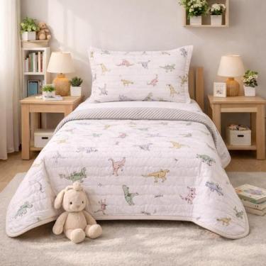 Imagem de Cobreleito Colcha Solteiro Altenburg Infantil Malha Fio Penteado 100% 