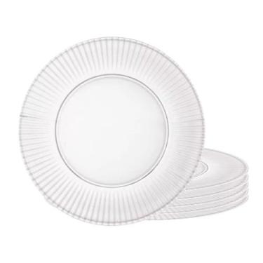 Imagem de Jogo 6 Pratos Rasos de Cristal Transparente Renaissance Lyor 26,5cm