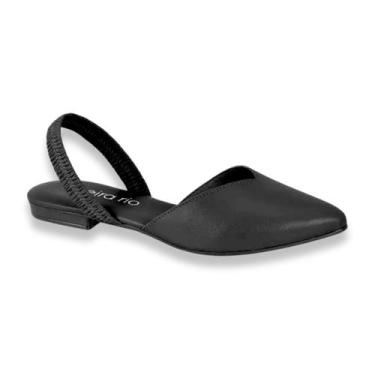 Imagem de Sapatilha Beira Rio Casual Slingback Elástico Feminina Preta, Preto, 3