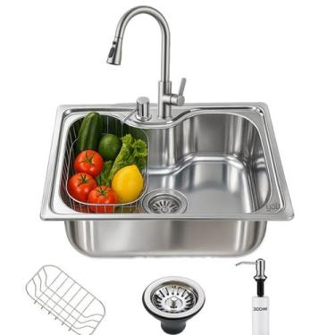 Imagem de Kit Cuba Cozinha Gourmet 50x40cm + Torneira Extensiva Monocomando Quen