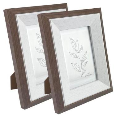 Imagem de Kit 2 Porta Retratos 10X15Cm Borda Larga Moderno Mesa 6333 - Casa Nuve
