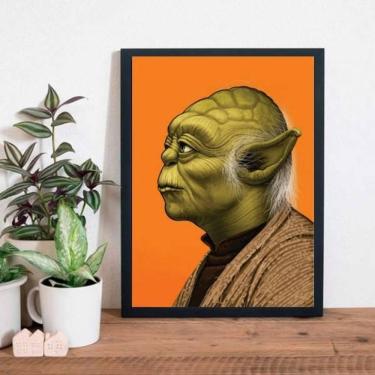Imagem de Quadro Desenho Yoda Perfil 24X18Cm - Com Vidro