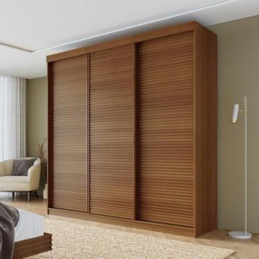 Imagem de Guarda-roupa Casal 3 Portas de Correr Ripadas Samambaia Cabecasa Madei