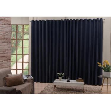 Imagem de cortina quarto em tecido semi blackout preto 6,00x2,70 - B.F CONFECÇOE