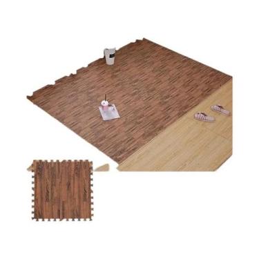 Imagem de Tapete De Espuma Com Estampa De Madeira 30x30cm Para Bebês, Tapete De 