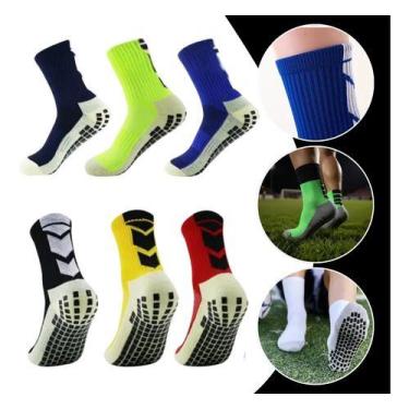 Imagem de Kit 3 Pares Meias Esportivas Juvenil Antiderrapante para Futebol, Sola