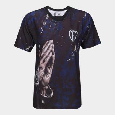 Imagem de Camiseta Corinthians Quebrada Feminina - Surf Center, Roxo, Preto, M