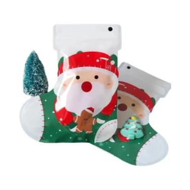 Imagem de Sacos De Presente Em Forma De Meias De Natal 12 24pcs Com Fecho Reutil