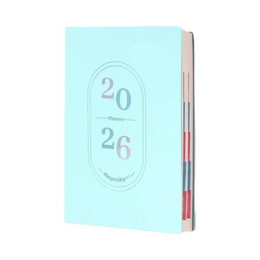 Imagem de Caderno Planner A5 De Couro PU 2026-2027 Semanal, Mensal E Diário Com 