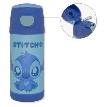 Imagem de Garrafa Térmica Escolar Infantil 350ml Handle Stitch Disney - ZonaCria