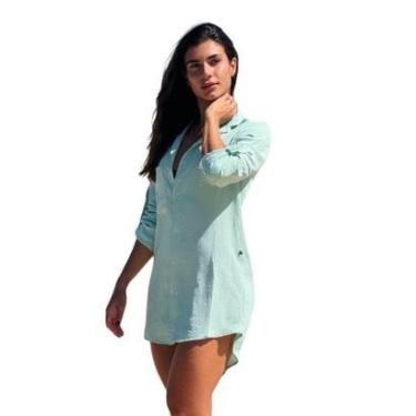 Imagem de Saída de Praia Camisa Vestido Manga-Feminino