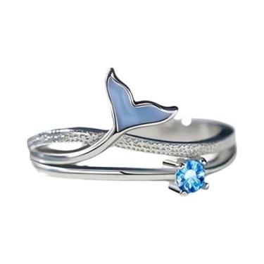 Imagem de Anel Ajustável Em Forma De Cauda De Sereia Para Mulheres, Joias Minima