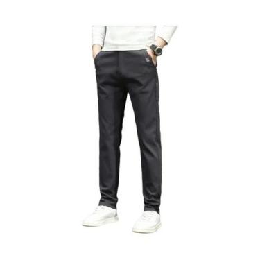 Imagem de Calças Casuais Masculinas De Outono Inverno Com Corte Slim E Stretch, 