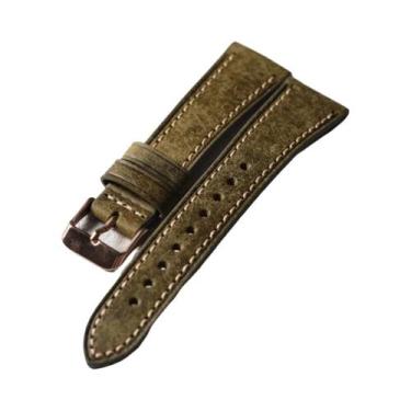 Imagem de Pulseira De Relógio Vintage Feita À Mão Em Couro Genuíno 18-22MM, Corr
