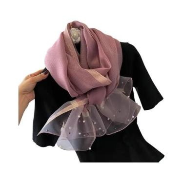 Imagem de Lenço de Linho e Seda Luxo Feminino - Xale, Bandana e Hijab para Verão