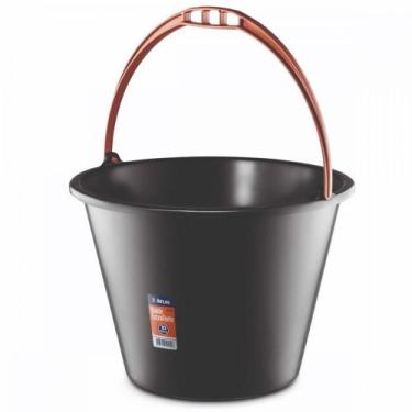 Imagem de Balde Plástico Preto Atlas 10L Resistente para Obra e Limpeza - 000034