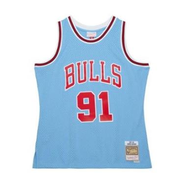 Imagem de Regata Mitchell & Ness Swingman Dennis Rodman Chicago Bulls Sky Blue Jersey Masculino-M...
