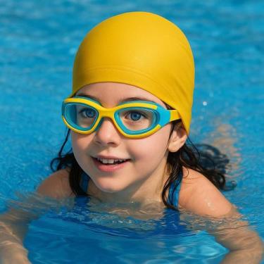 Imagem de Kit óculos de natação premium infantil+touca - paidi, Amarelo