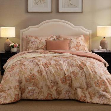 Imagem de Conjunto de roupa de cama BLOOMHAVEN Queen, 7 peças, edredom floral