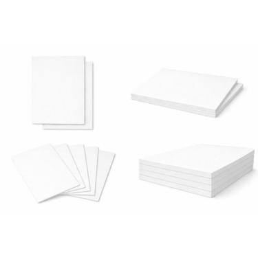 Imagem de Kit Papel Cartolina 50X66 BR 120G Branca Jandaia, Kit com 5