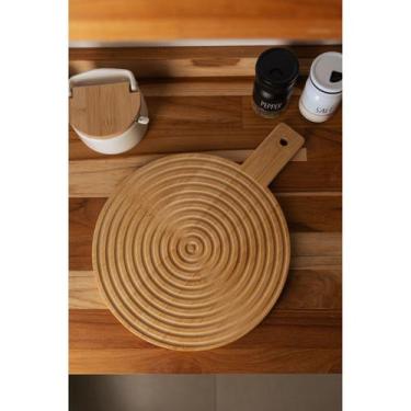 Imagem de Tábua Redonda Decorativa Aura 36cm X 27cm X 1,5cm Bambu Lyor