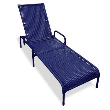 Imagem de Espreguiçadeira Catar para Jardim e Piscina Reclinável - avere, Azul