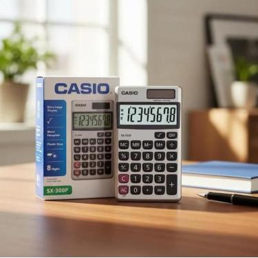 Imagem de Calculadora De Bolso Casio SX300P 8 Dígitos E Com 6 Funções Prata.