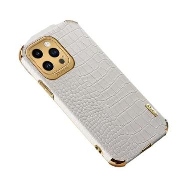 Imagem de Capa De Silicone Com Revestimento De Couro De Crocodilo Para iPhone 16