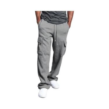 Imagem de Calças De Moletom Masculinas Largas E Oversized Com Cordão, Estilo Esp