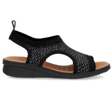 Imagem de Sandália Anabela Usaflex em Tecido Tricot com Detalhes Lurex-Feminino