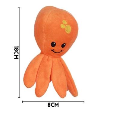 Imagem de Brinquedo Pelúcia para Cães Polvo Laranja - On produtos pet