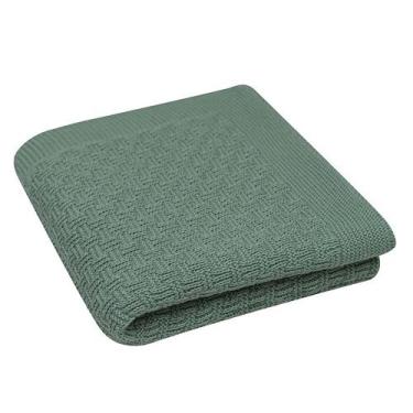 Imagem de Manta Bebê Em Tricô Não-Alérgico 72x72cm Macia e Confortável Luxo Baby