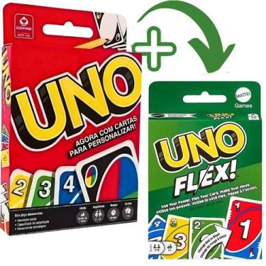 Imagem de Kit Jogo De Carta Uno Clássico E Uno Flex C/2 Baralhos Copag - Mattel