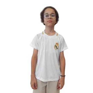 Imagem de Camiseta Real Madrid Merengue Infantil Juvenil Braziline, Branco, 14