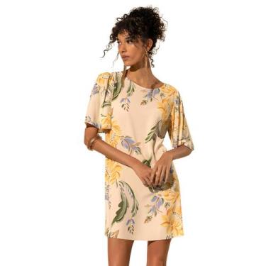 Imagem de Vestido Curto Solto Estampado Lez A Lez, Amarelo, P