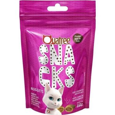 Imagem de Petiscos Quatree Snacks Nuggets Para Gatos Bola de Pelo 60g - GRANVITA