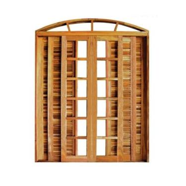 Imagem de Portal Correr Veneziana 6 Folhas Itauba em Arco com Fechadua 1,40 x 2,