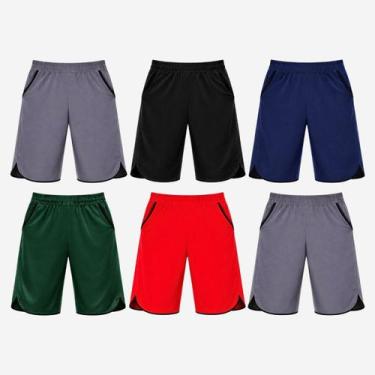 Imagem de Kit com 6 Shorts Fitness Academia Masculino Futebol Treino Esportivo B