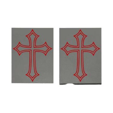 Imagem de Adesivos Refletivos De Cruz Para Motocicleta 2PCS, Decalques De Vinil 