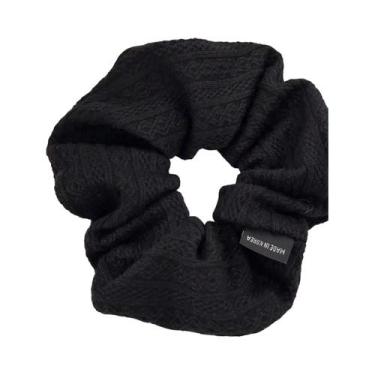Imagem de Elegante Scrunchie Coreano Retrô Com Padrão De Lã, Estilo Vintage, Elá