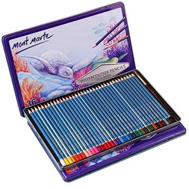 Imagem de lápis de cor solúvel em água, 36 cores, adequado para pintura e esboço