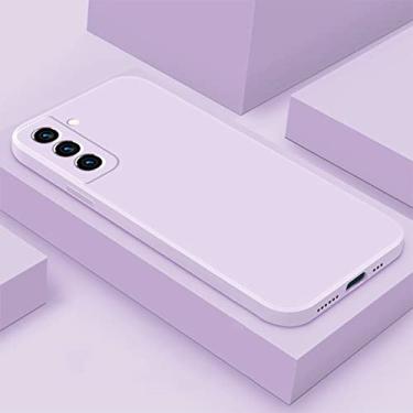 Imagem de Capa de silicone líquido quadrada original para Samsung Galaxy S21 Ultra S8 S9 S10 Note 8 9 10 20 Plus A31 A51 A52 Capa à prova de choque TPU, Grass purple FX, Note 10