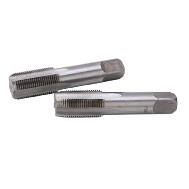 Imagem de Torneira de máquina métrica, 2 peças de torneira de flauta reta de aço de alta velocidade métrico para flauta de mão ferramenta de rosca de parafuso padrão (M20x1,5)