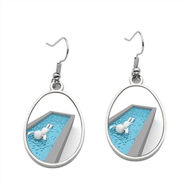 Imagem de Brinco de natação – Brincos pendurados para meninas – Presente de festa de aniversário dos namorados, Metal, Sem pedras preciosas