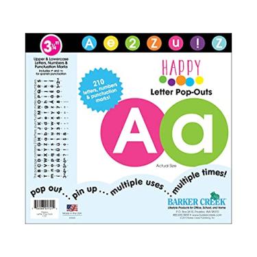 Imagem de Barker Creek Letras Pop-Outs, 8,25 cm Feliz, Letras de Designer Multicoloridas para Quadros de Avisos, Sala de Reparo, Áreas de Recepção, Letras, Visores e Mais 8,25 cm 210 Caracteres por Conjunto (1721)