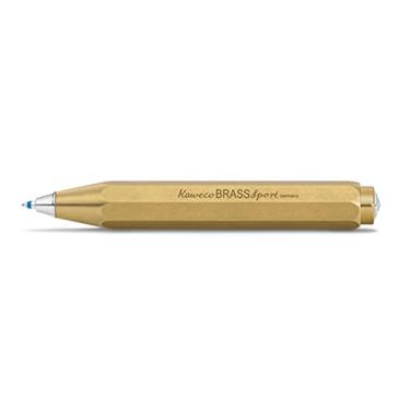 Imagem de Kaweco BRASS SPORT Caneta esferográfica retrátil com refis D1 padrão em uma nostálgica caixa de lata I caneta esferográfica de metal 10,5 cm