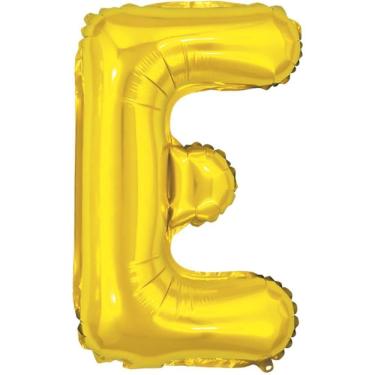 Imagem de Balão Metalizado Letra E Dourado 40cm