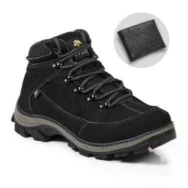 Imagem de Bota Adventure em Couro Preto 900 + Carteira em Couro Legítimo