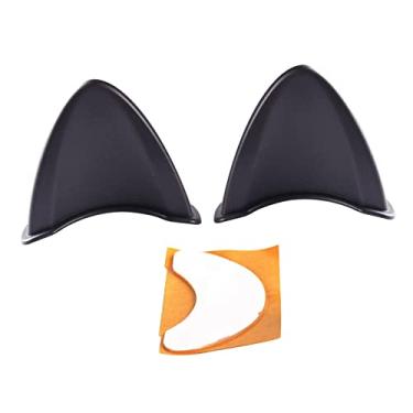 Imagem de Kokiya Orelhas de gato para capacete, adesivo de fixação intercambiável para capacetes de motocicleta scooter snowboard (capacete não incluído), PRETO